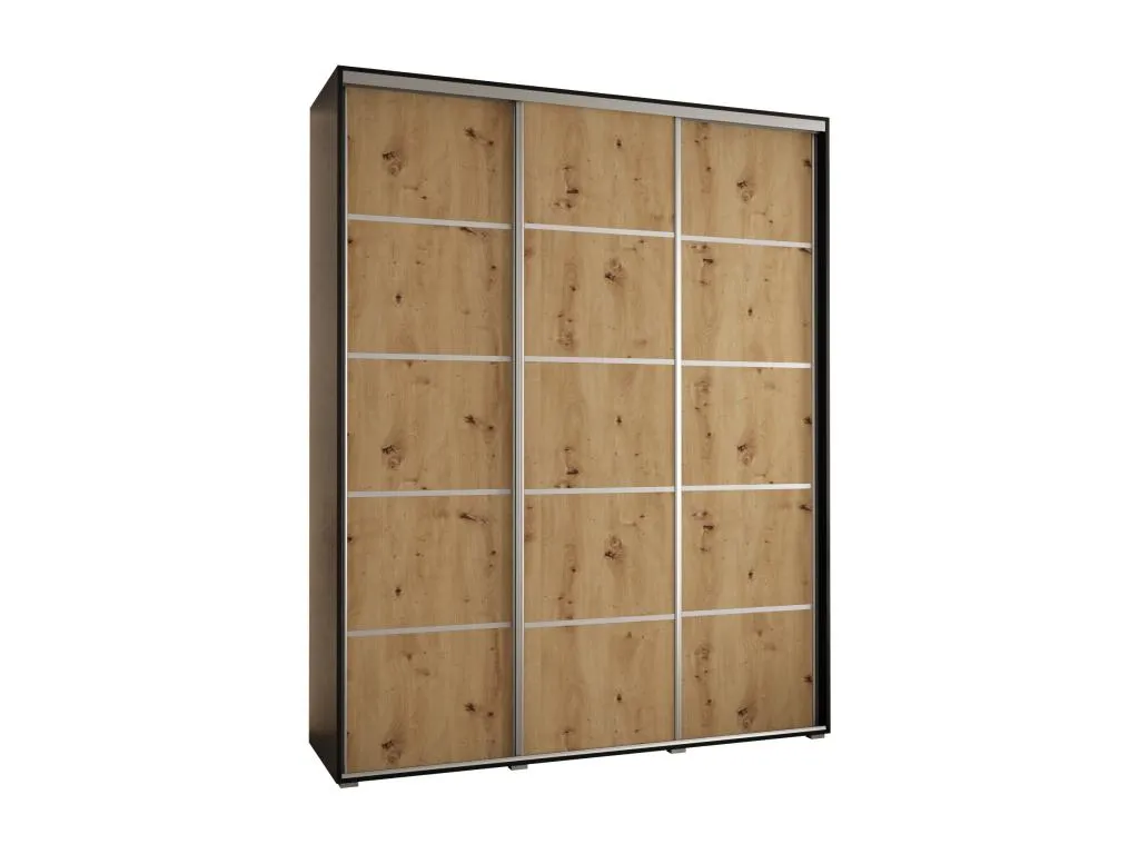 ARMARIO Prietocasa 4 DE PUERTAS CORREDERAS 235.2/190/45 3 puertas (Negro/Artisan/Plata)