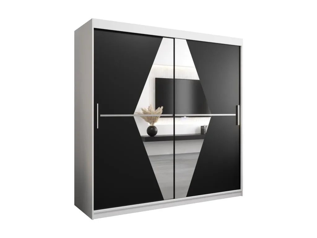 Armario Decocasaes de puertas correderas 200/200/62 2 puertas (blanco/negro) 14438zcdn