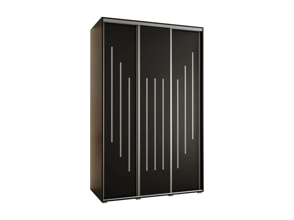 ARMARIO Micasacool 8 DE PUERTAS CORREDERAS 235.2/160/60 3 puertas (Negro/Negro/Plata)