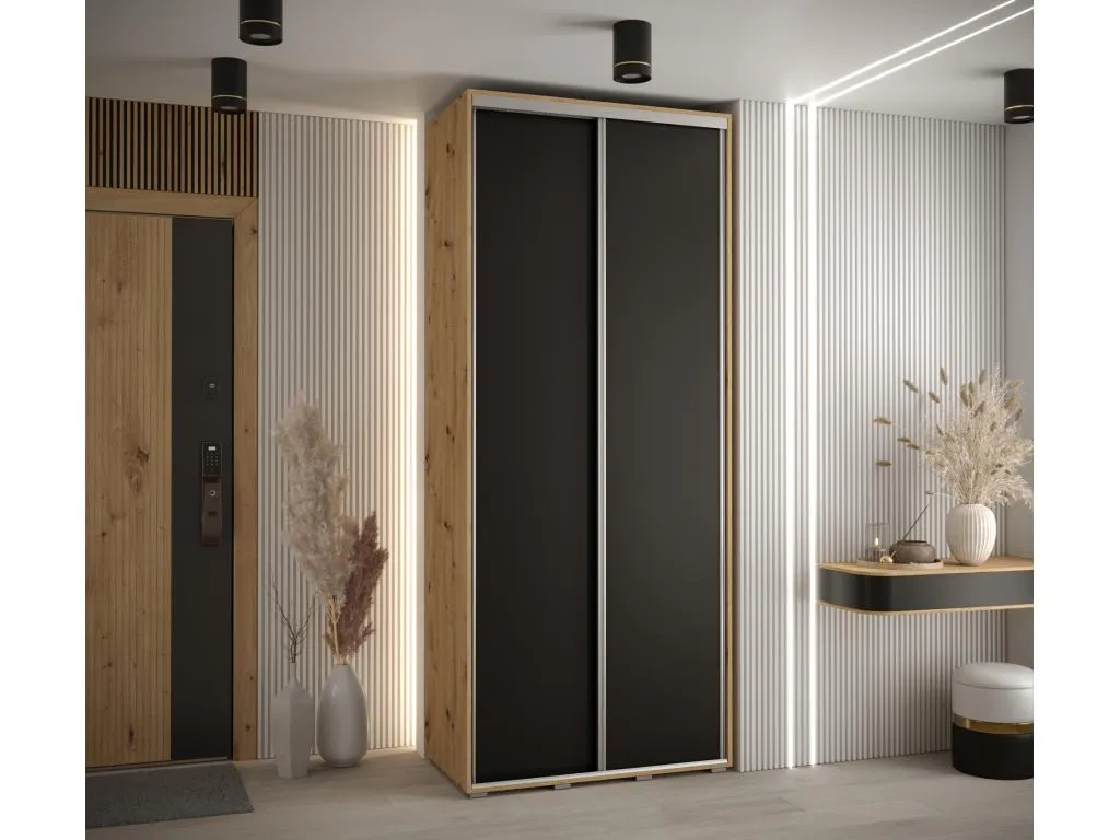 ARMARIO Casabellaes 1 DE PUERTAS CORREDERAS 235.2/120/45 2 puertas (Artisan/Negro/Plata) 78629KJDC
