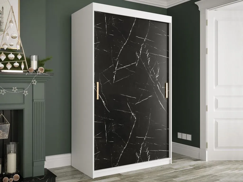 Armario Casabellaes 247 Mármol negro | Mate blanco 200x120x62cm Número de estantes - 4.00 14014TLXD