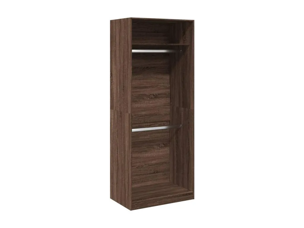 Armario Biocasahogar 80x50x200 cm en madera de ingeniería marrón CD3674990
