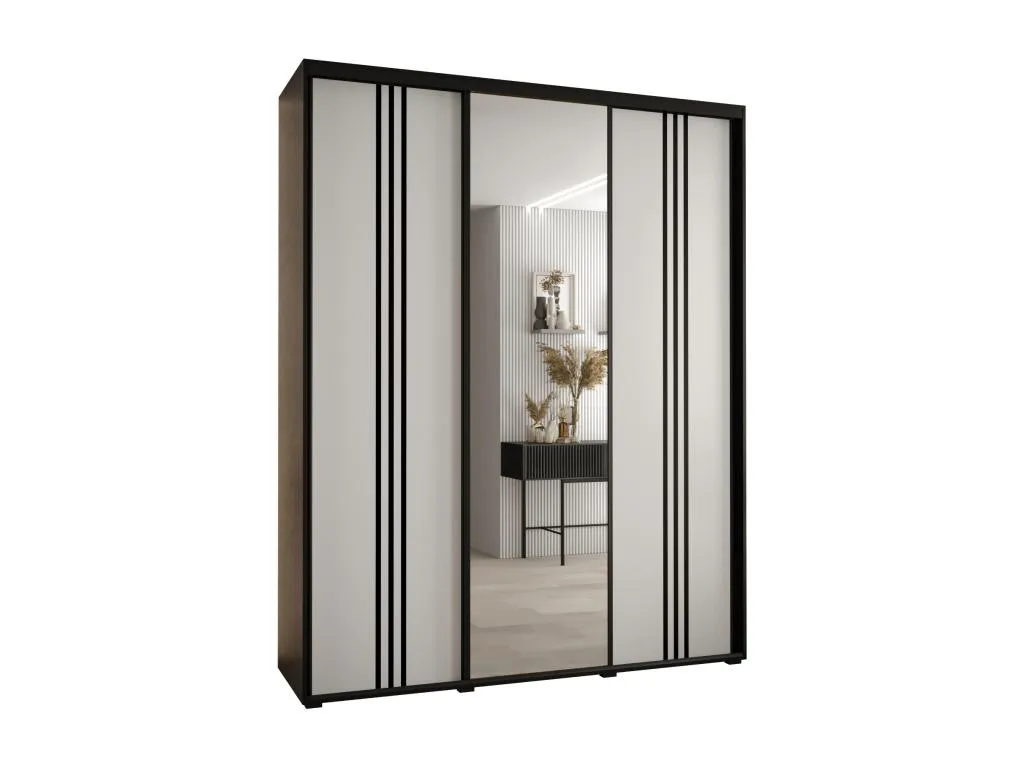 ARMARIO Lluesmahome 7 DE PUERTAS CORREDERAS 235.2/200/45 3 puertas (Negro/Blanco/Negro) 78831ITAR