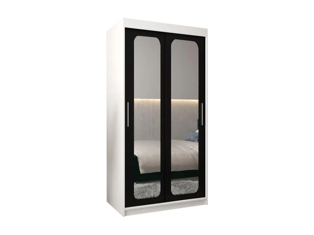 ARMARIO Boverdeco T3 DE PUERTAS CORREDERAS 200/100/62 2 puertas (blanco/negro)