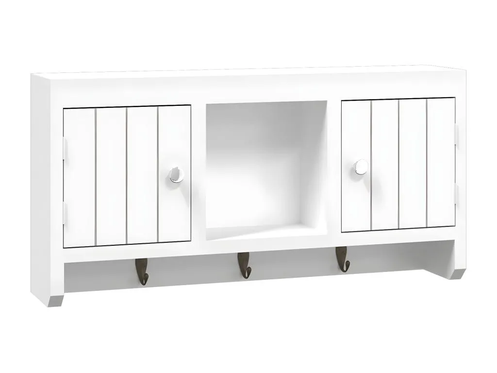 Vivircalido Armario para llaves blanco contrachapada y acero 40x8.5x20 cm cnbj27144