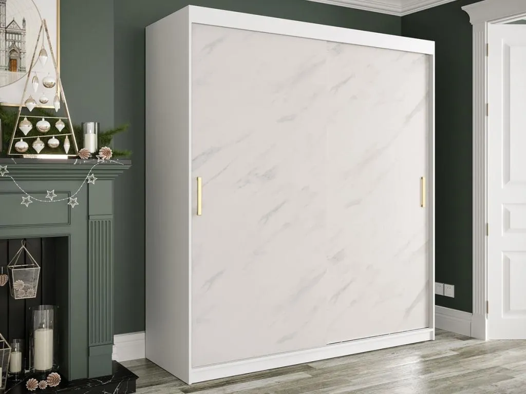 Armario Sancaldeco 249 Mate blanco | Mármol blanco 200x180x62cm Número de estantes - 7.00 16225VLIW