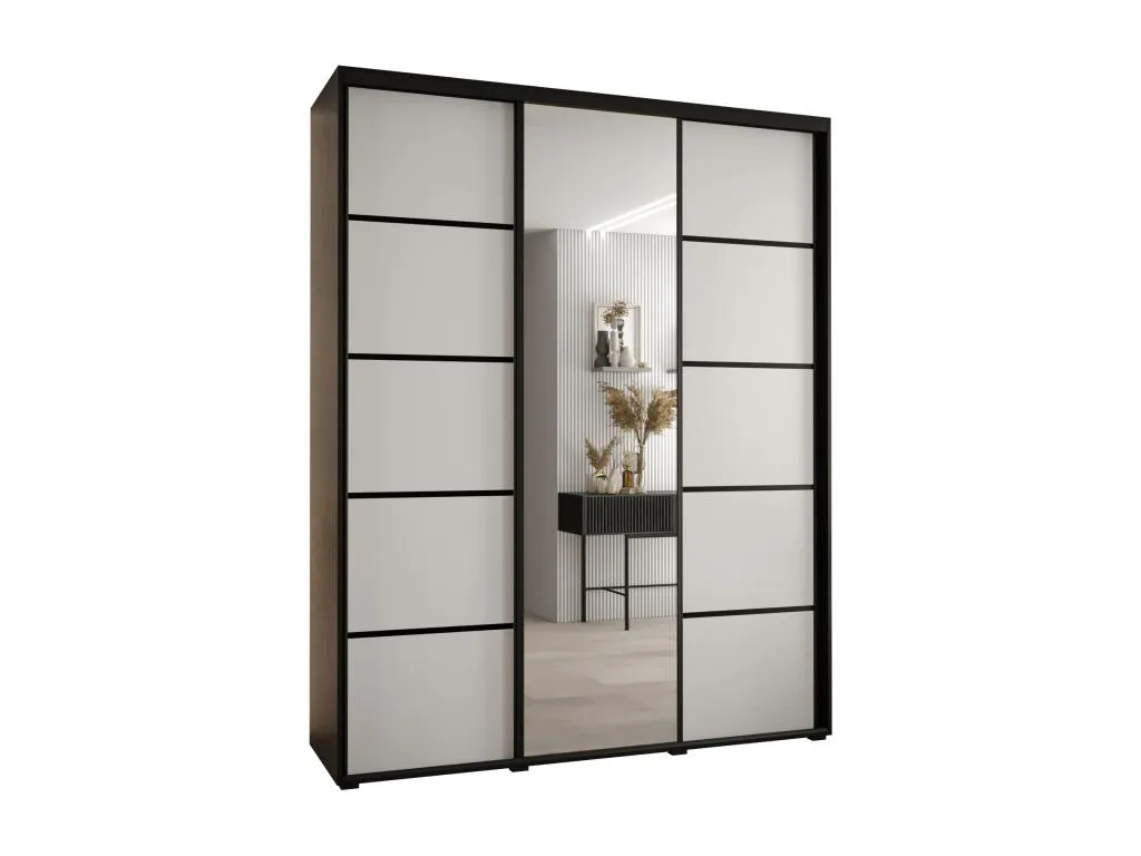 ARMARIO Vivircalido 5 DE PUERTAS CORREDERAS 235.2/190/45 3 puertas (Negro/Blanco/Negro) 58821ndap