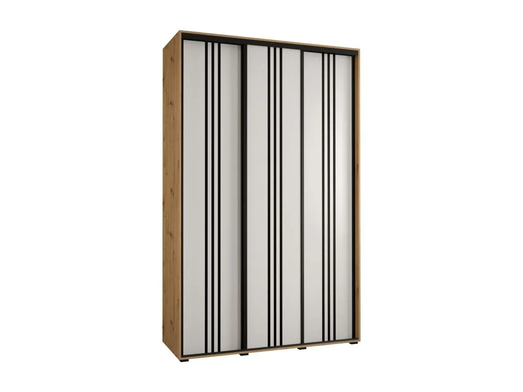 ARMARIO Francomuebleses 6 DE PUERTAS CORREDERAS 235.2/150/60 3 puertas (Artisan/Blanco/Negro)