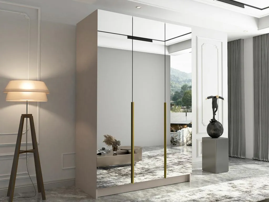 Armario Luxmbls 203 Cachemira | Dorado 215x150x58cm Puertas de armario - Con bisagras 45528ROIV