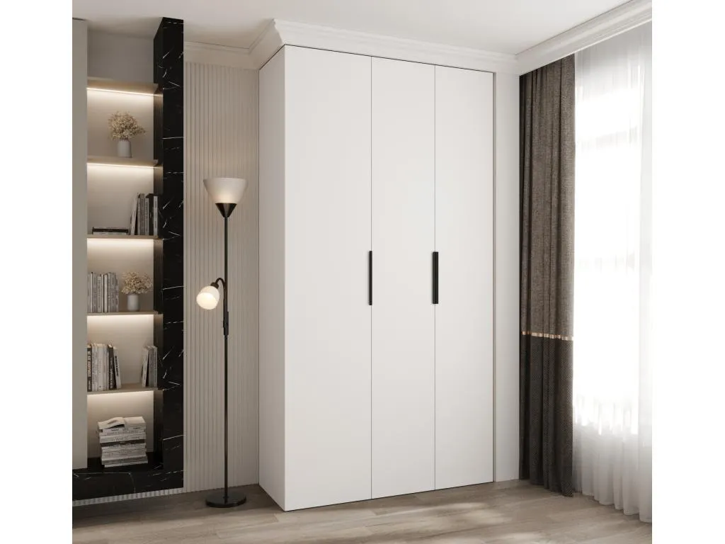 Armario Luxmbls 4 con puertas batientes 245.5/130/50 3 puertas (blanco/negro) XGTH55721