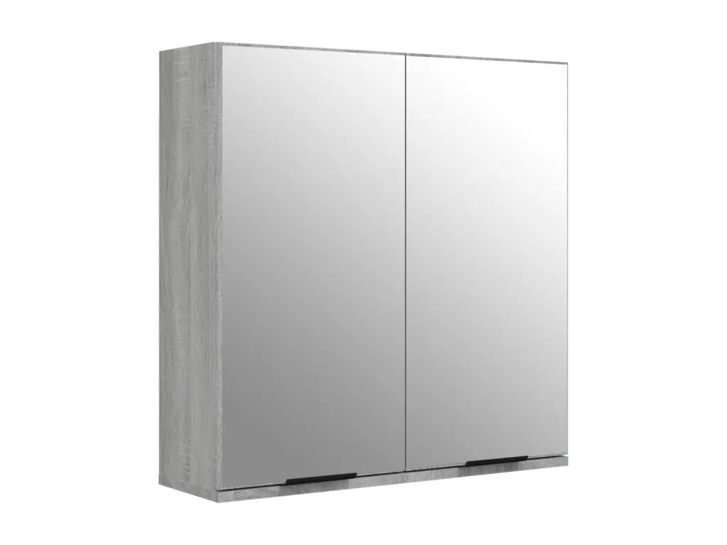 Armario de baño con espejo Decohoguera acabado en gris 64x20x67 cm UP1026503