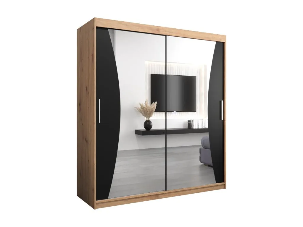 ARMARIO Homepleno DE PUERTAS CORREDERAS 200/180/62 2 puertas (artisan/negro) vutq09059