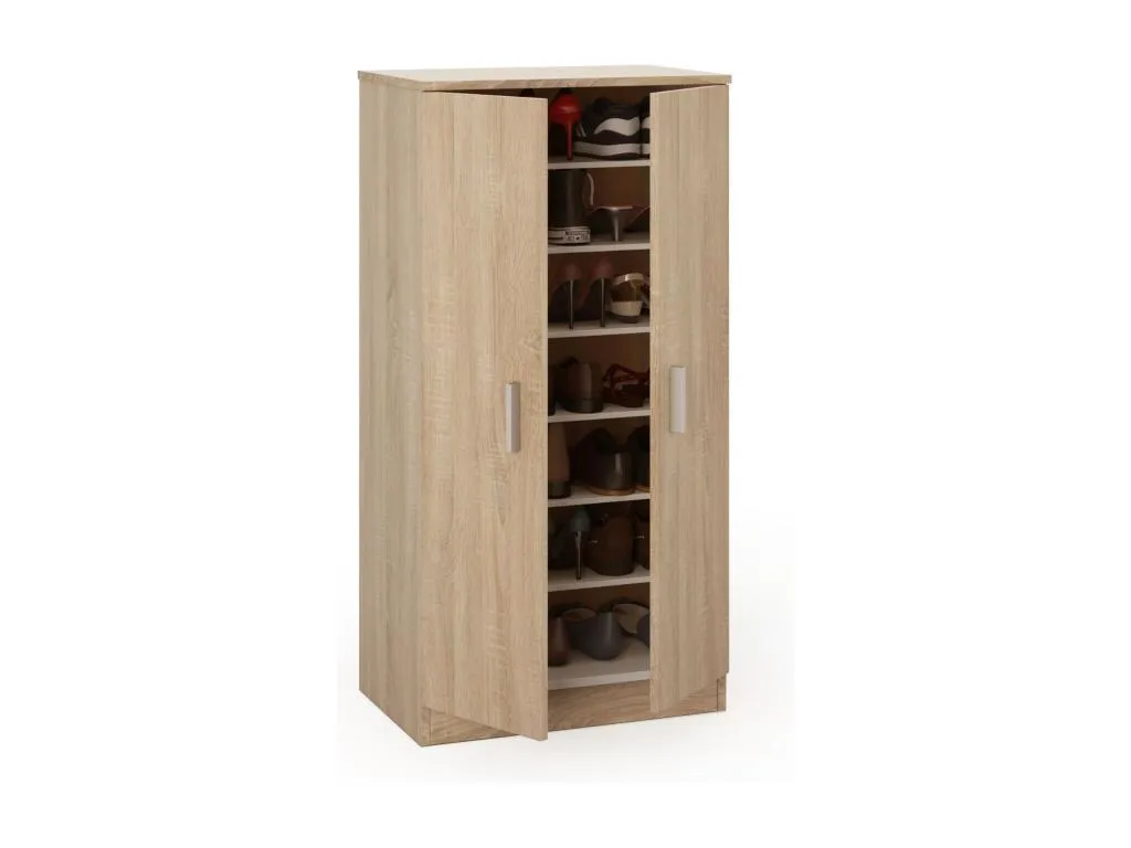 Armario multifuncional con 2 puertas con 6 estantes Zapatero multiusos Armario con estantes cm 55x36h108 color Mueblesclasic