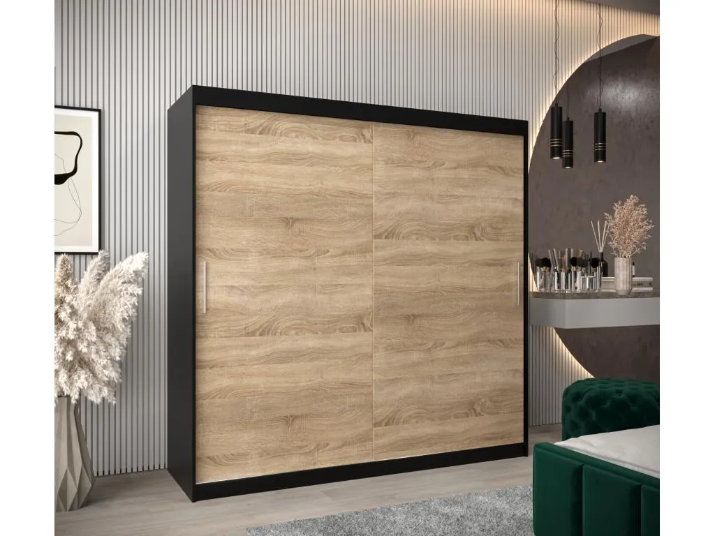 Armario Jmmhogar de puertas correderas 200/200/62 2 puertas (negro/Jmmhogar)