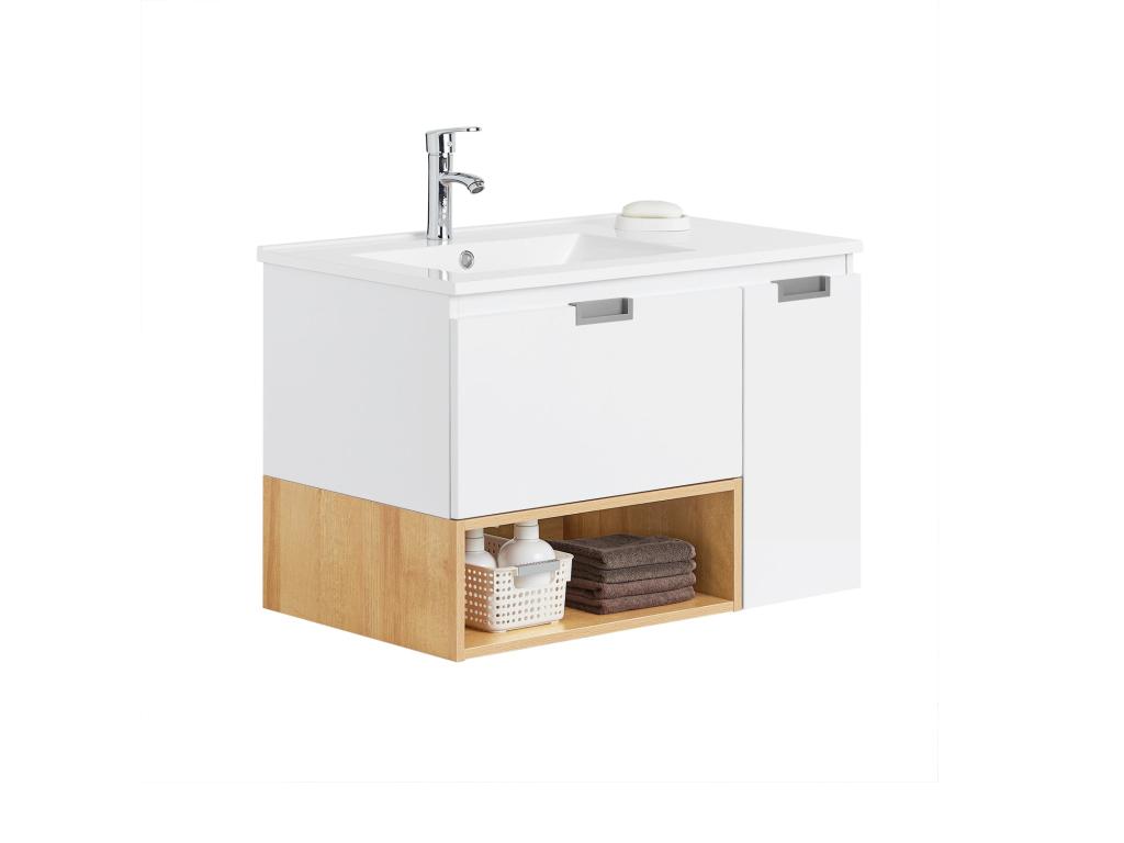 Mueble con Lavabo Armario Colgante para Cuarto BZR178-Confortzx