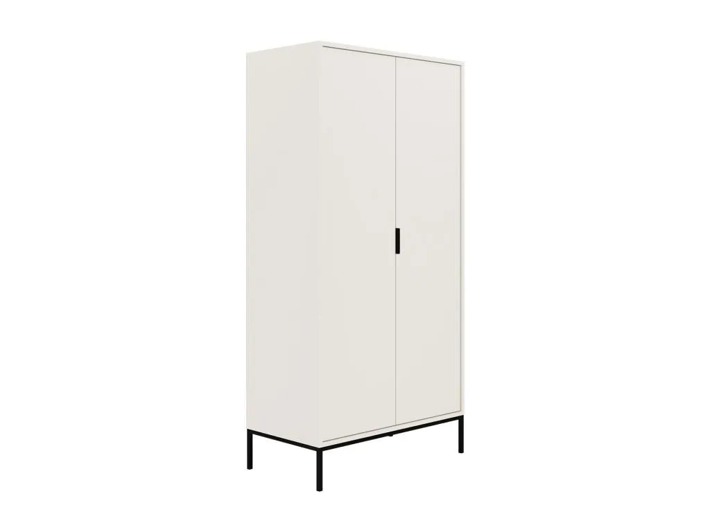 Armario 2 puertas Seattle Blanco Patas negras TWDB88085
