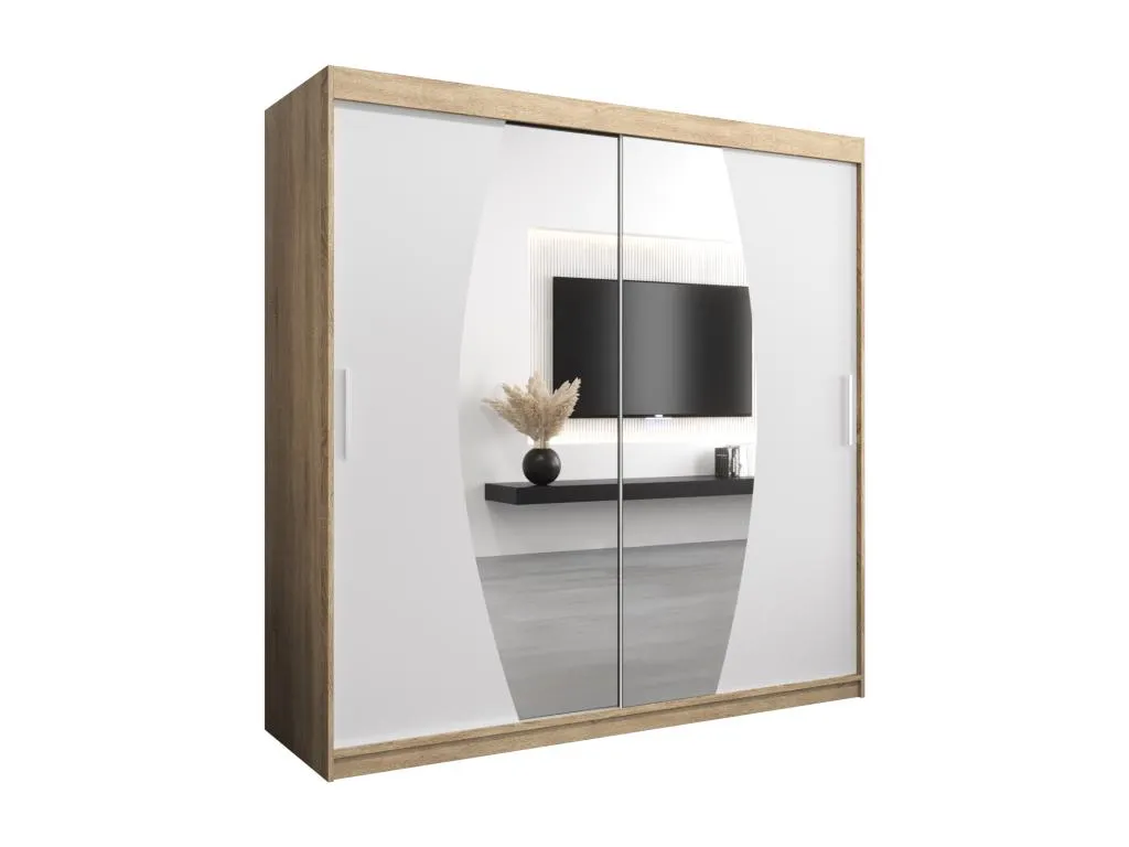 Armario Lluesmahome de puertas correderas, dimensiones 200/200/62 cm, diseño en Lluesmahome/blanco  IN7909381