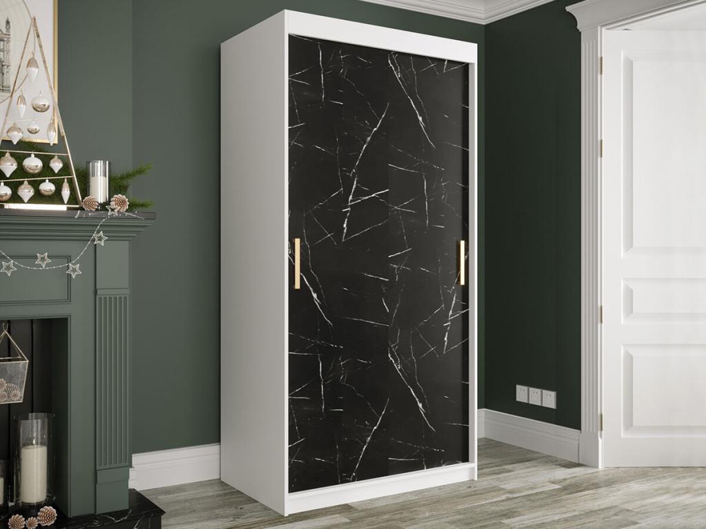 Armario Banakdecoracion 246 Mármol negro | Mate blanco 200x100x62cm Número de estantes - 5.00 FVPN52838