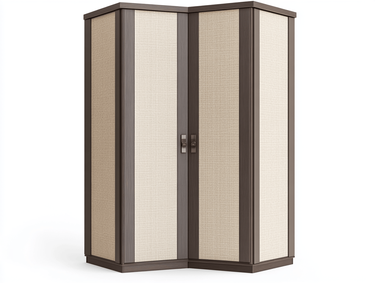 Armario esquinero moderno bicolor con 2 puertas para dormitorio
