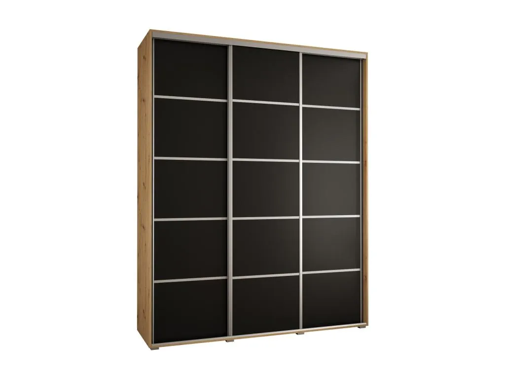 ARMARIO Casabellaes 4 DE PUERTAS CORREDERAS 235.2/190/60 3 puertas (Artisan/Negro/Plata) UXWV44625