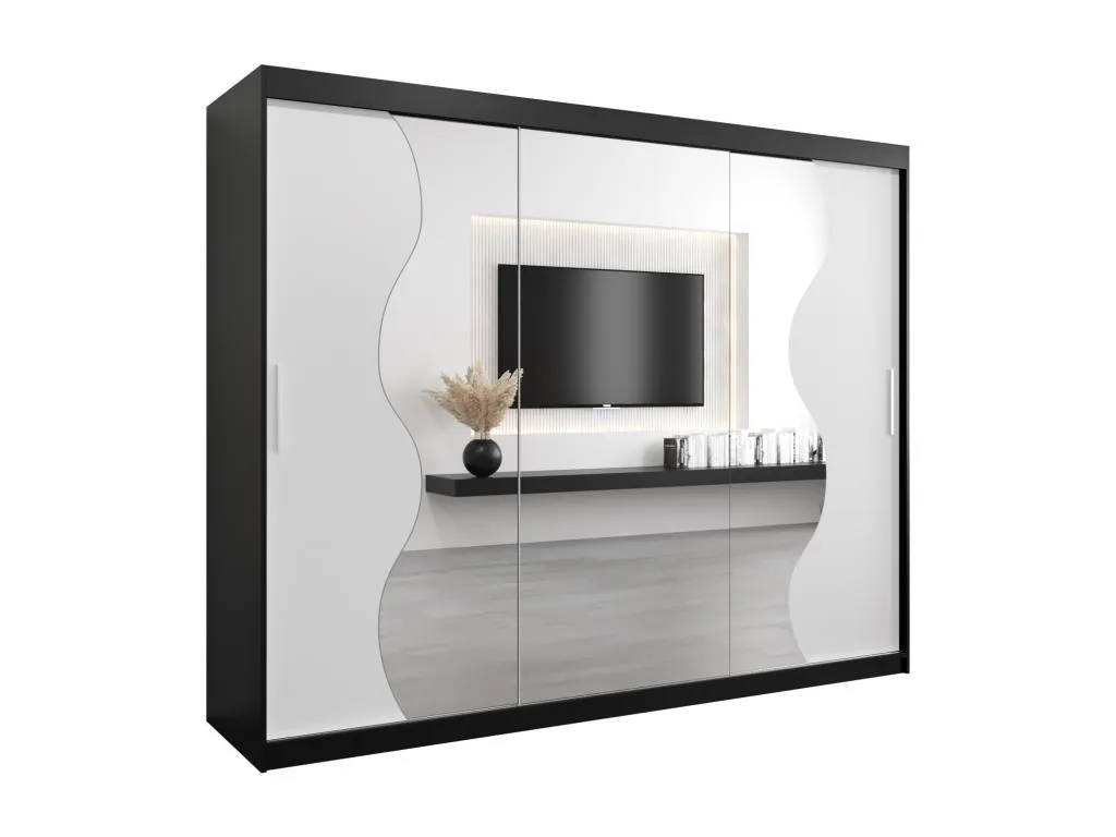 ARMARIO Lluesmahome DE PUERTAS CORREDERAS 200/250/62 3 puertas (negro/blanco) 62057UXUI