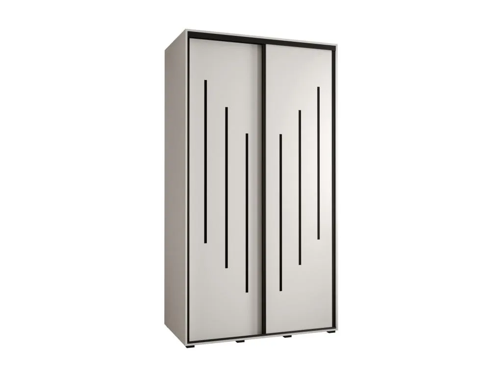 Armario Lluesmahome modelo 8 con dos puertas correderas de 235.2/140/60 cm (Blanco/Blanco/Negro)  HB3579341