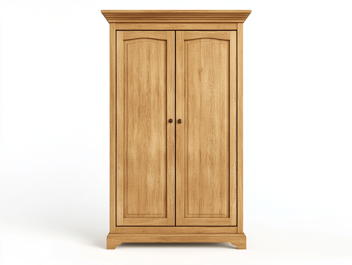 Armario ropero de madera maciza de 2 puertas estilo clásico