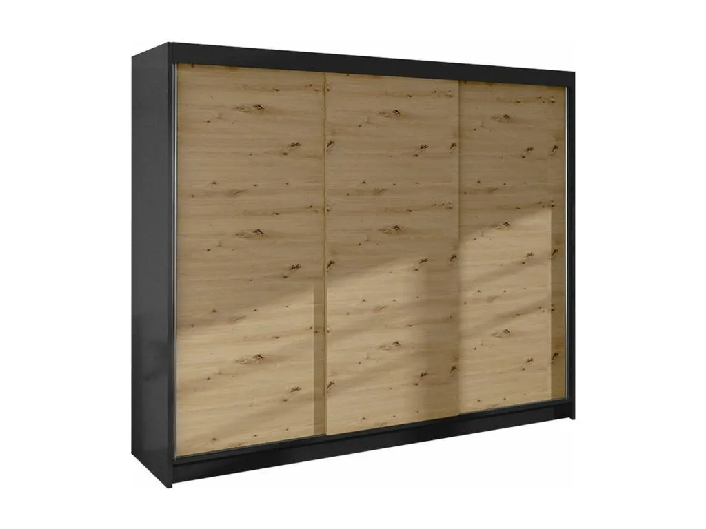 Armario Decohoguera 160 Artisan Negro Dimensiones 215x200x58 cm con Puertas Correderas II6846373