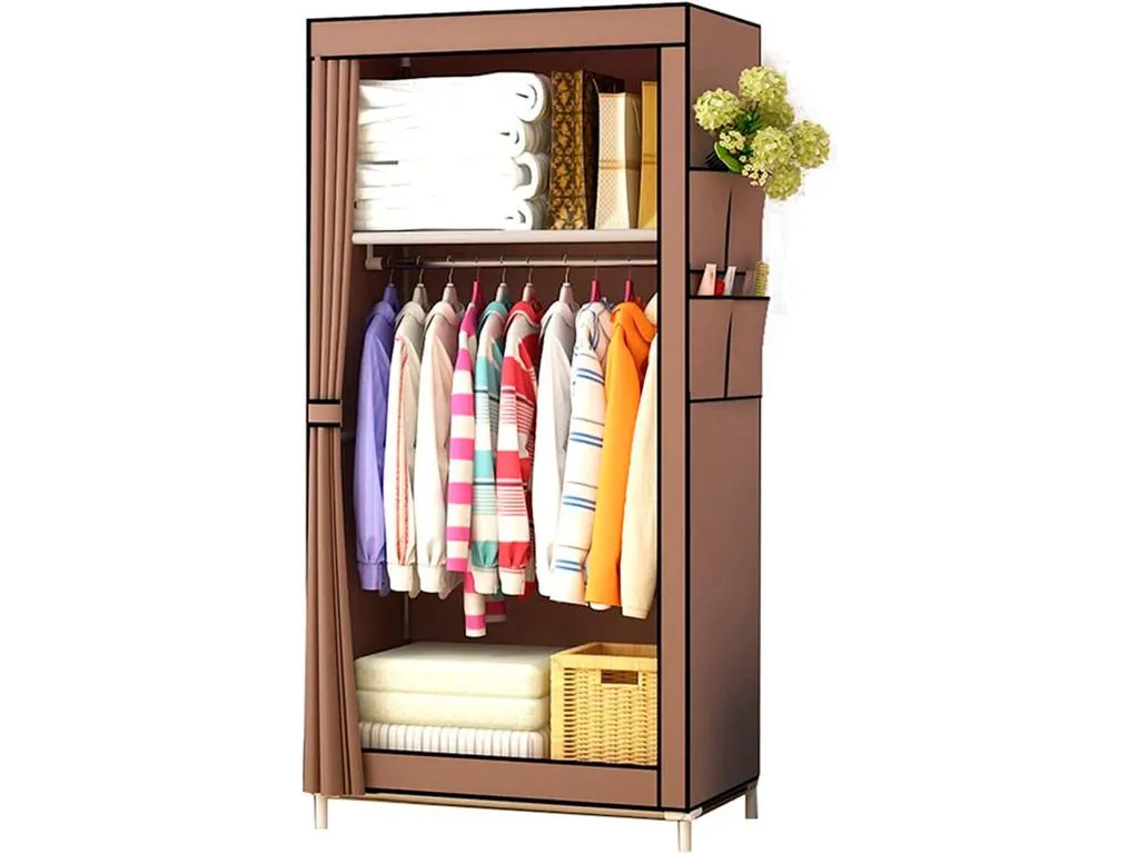 Armario Vestidor Tela con Bolsillos Laterales 160x70x45 cm ymdw63801