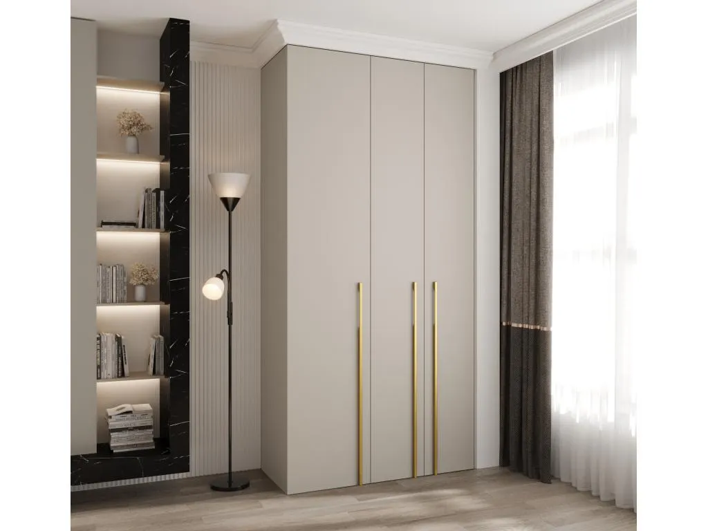 Armario Jmmhogar 3 con puertas batientes 245.5/120/50 3 puertas (cachemira/oro)