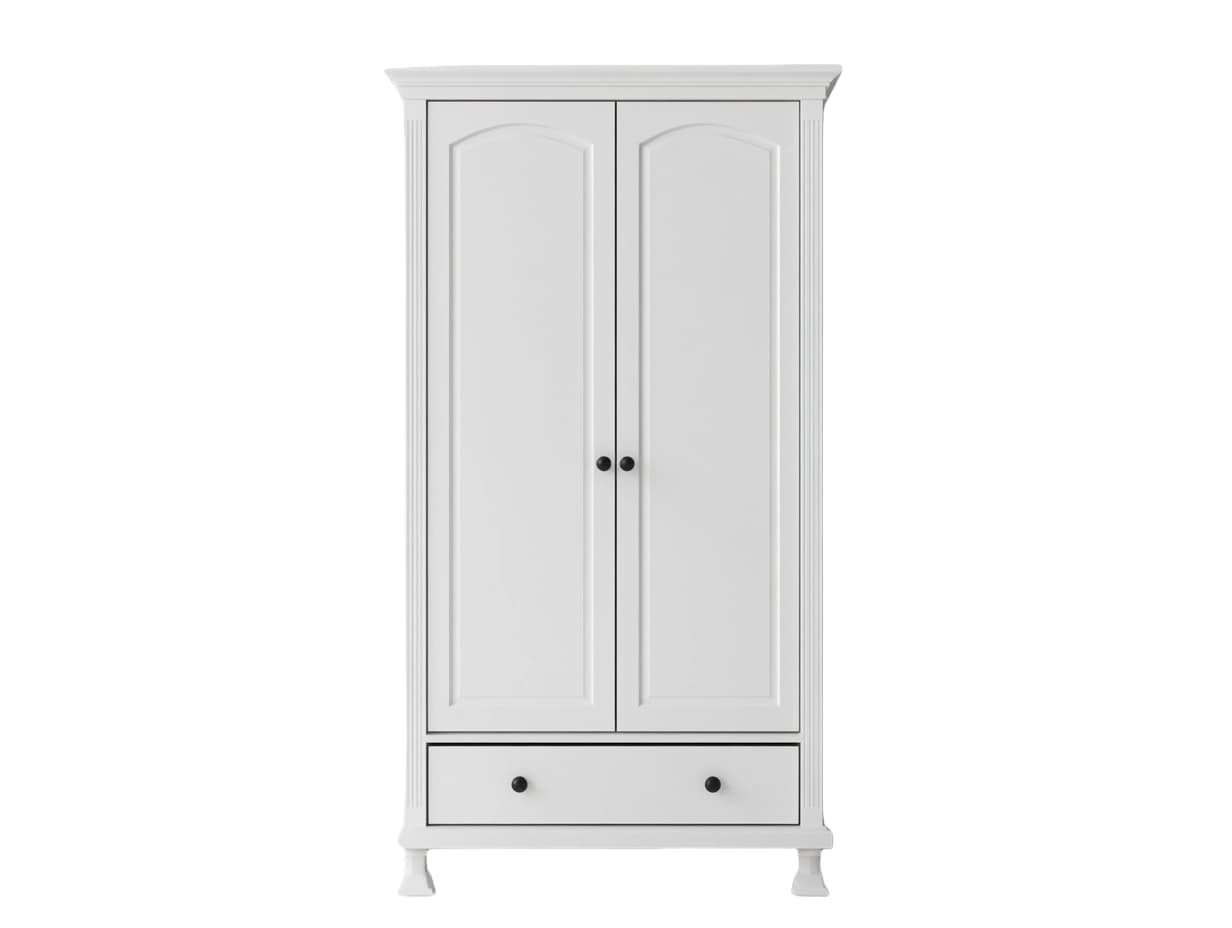 Armario de 2 Puertas con Cajón Blanco 180x80 cm