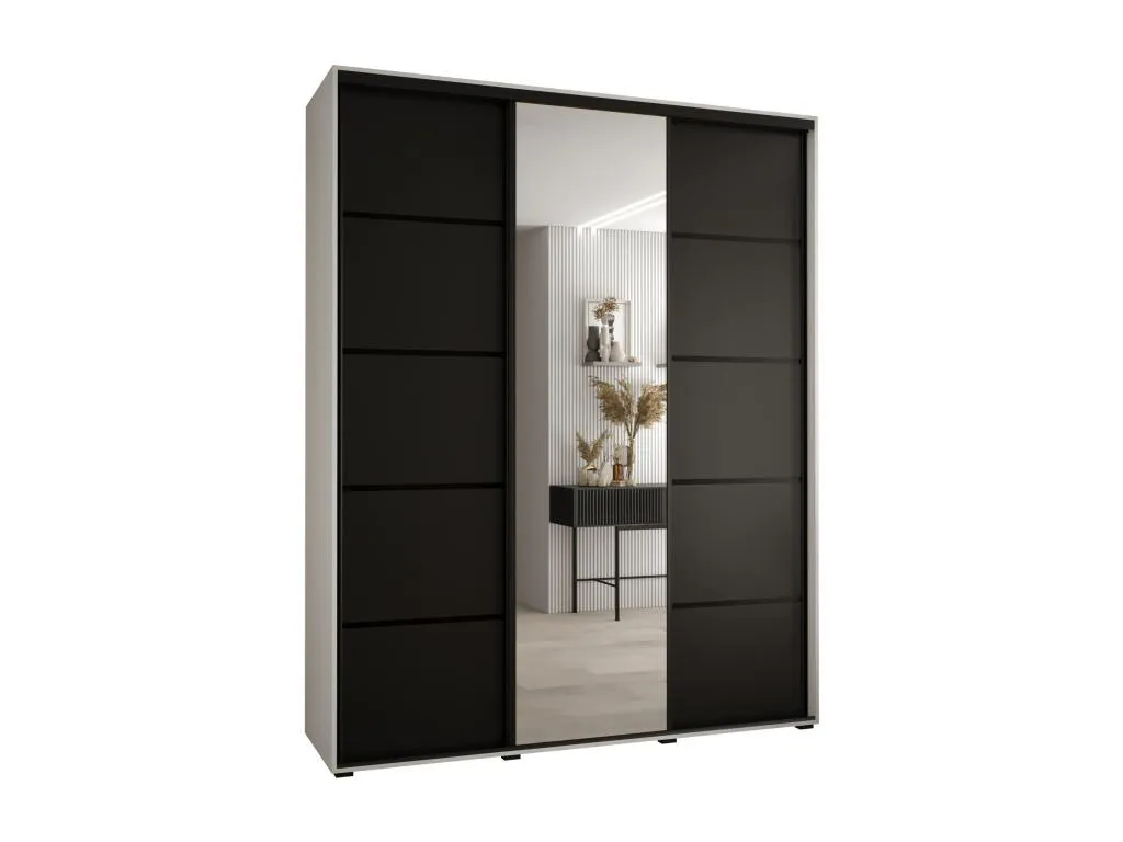 ARMARIO Banakdecoracion 5 DE PUERTAS CORREDERAS 235.2/200/45 3 puertas (Blanco/Negro/Negro) MDXK40526