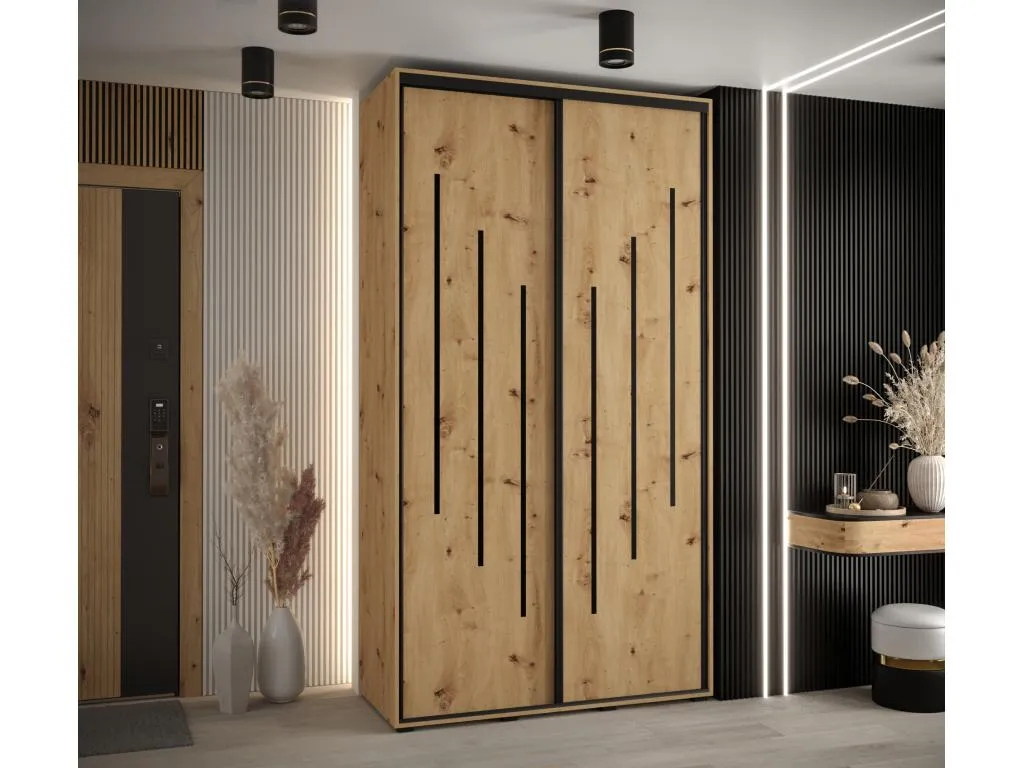 ARMARIO Decoencanto 8 DE PUERTAS CORREDERAS 235.2/140/45 2 puertas (Artisan/Artisan/Negro)