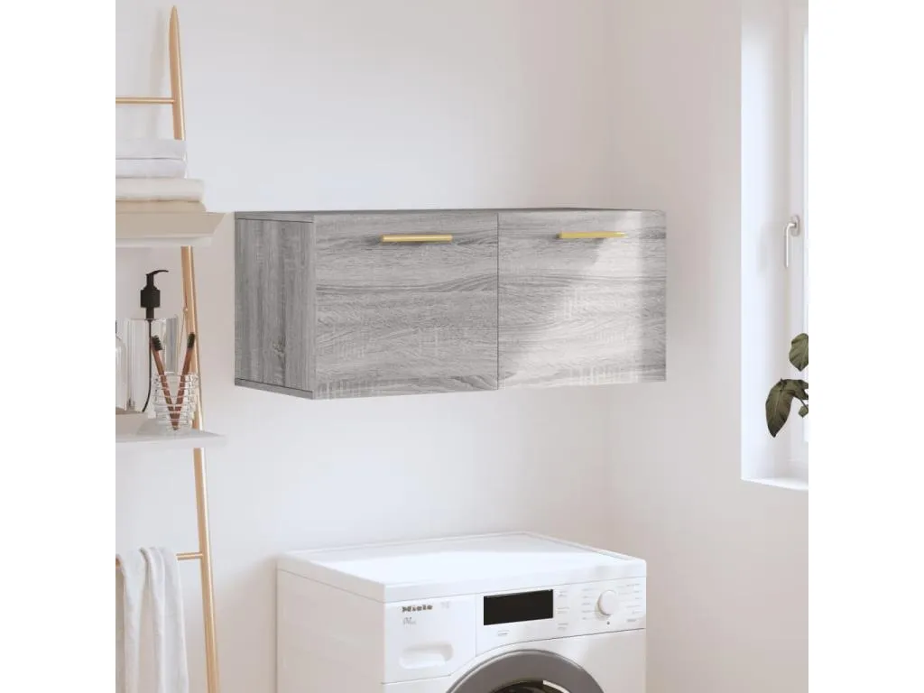Boverdeco Armario de pared Boverdeco de ingeniería gris Boverdeco 80x36.5x35 cm