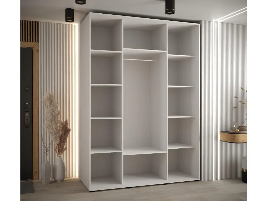 ARMARIO Casabellaes 5 DE PUERTAS CORREDERAS 235.2/170/60 3 puertas (Blanco/Artisan/Plata) WVMH08551