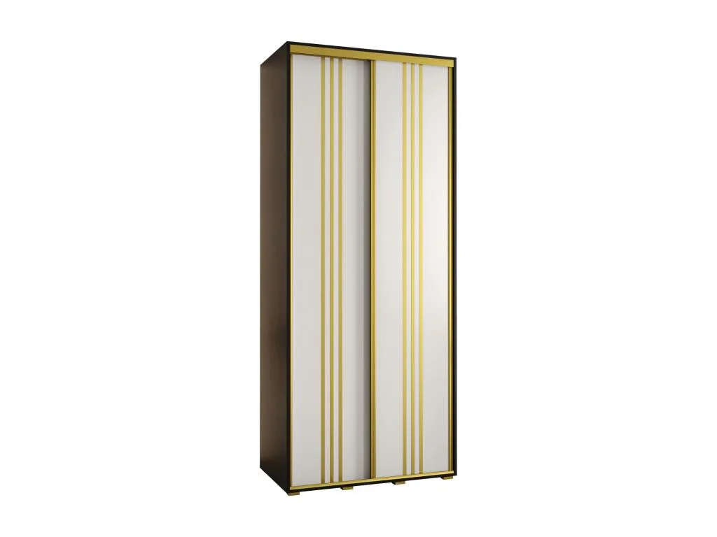 ARMARIO Mueblestop 6 DE PUERTAS CORREDERAS 235.2/120/60 2 puertas (Negro/Blanco/Oro) JTLN88751