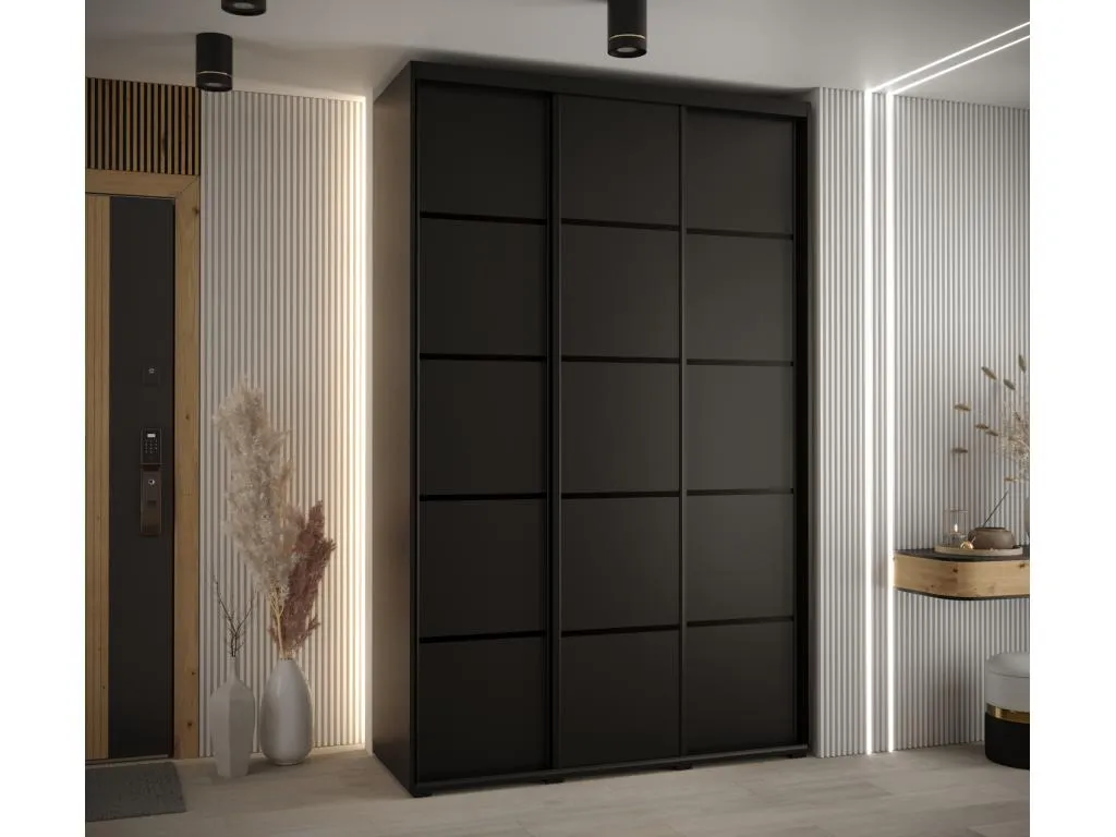 ARMARIO Prietocasa 4 DE PUERTAS CORREDERAS 235.2/150/60 3 puertas (Negro/Blanco/Oro)