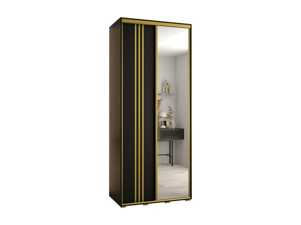 ARMARIO Mueblesclasic 7 DE PUERTAS CORREDERAS 235.2/100/45 2 puertas (Negro/Negro/Oro)
