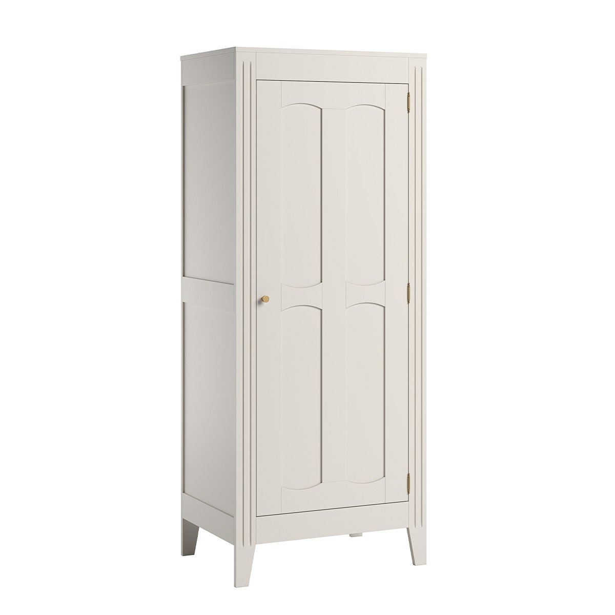 Armario de 1 puerta con estantes y perchero L80.5 x H196.8 cm - Blanco yf5638f1