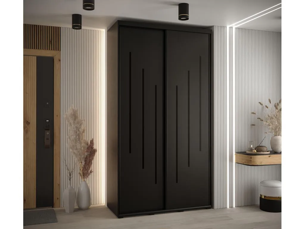 ARMARIO Hogarmini 8 DE PUERTAS CORREDERAS 235.2/130/60 2 puertas (Negro/Negro/Negro) encl48128