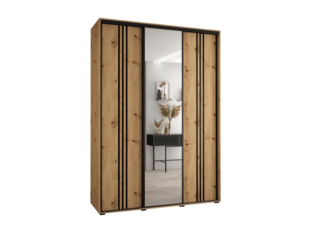 ARMARIO Homelyvo 7 DE PUERTAS CORREDERAS 235 - 2/180/45 3 puertas Artisan/Artisan/Negro