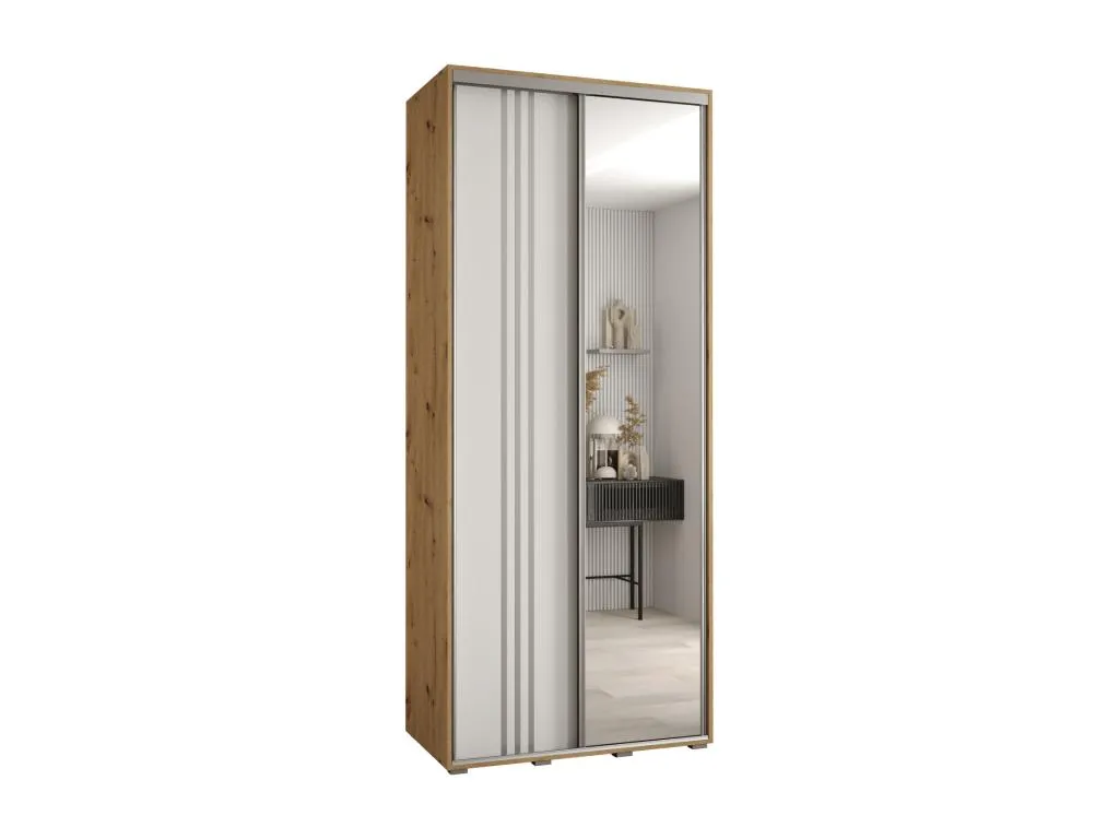 ARMARIO Luxmbls 7 DE PUERTAS CORREDERAS 235.2/100/60 2 puertas (Artisan/Blanco/Plata) ZPIV59227