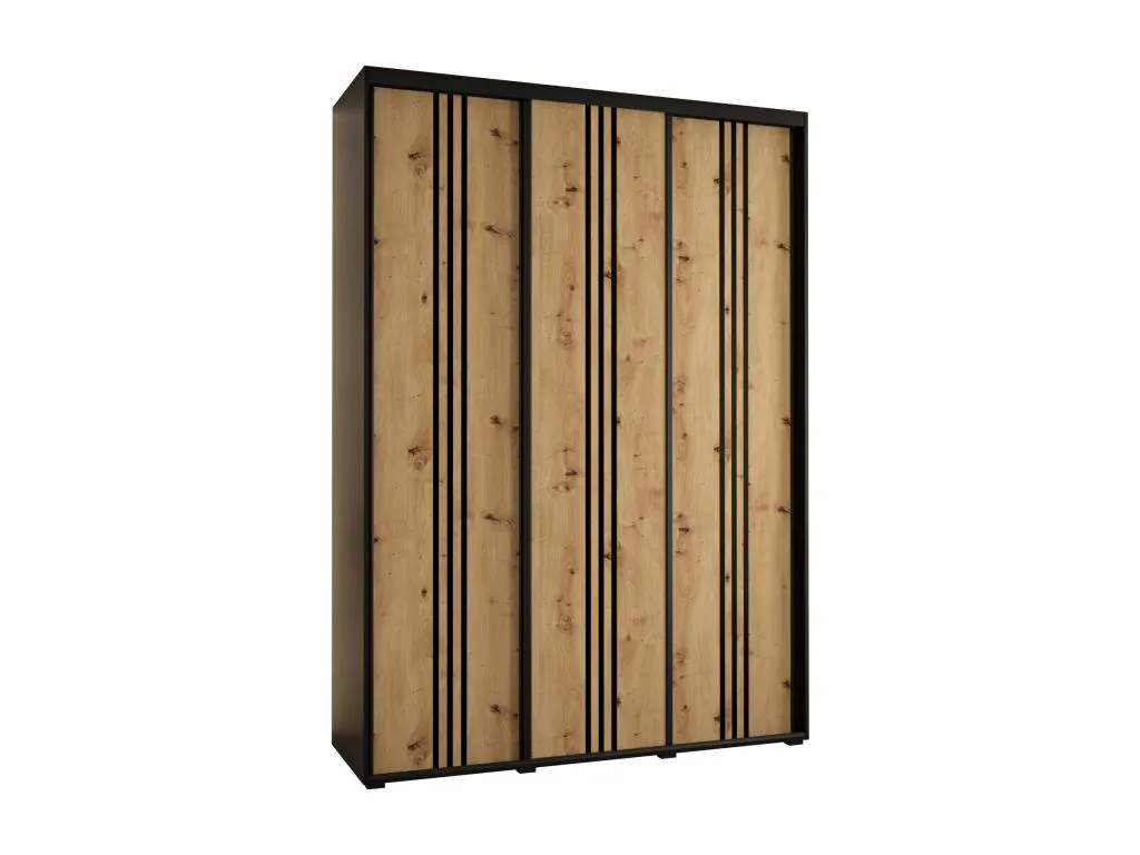 ARMARIO Micasacool 6 DE PUERTAS CORREDERAS 235.2/170/45 3 puertas (Negro/Artisan/Negro)