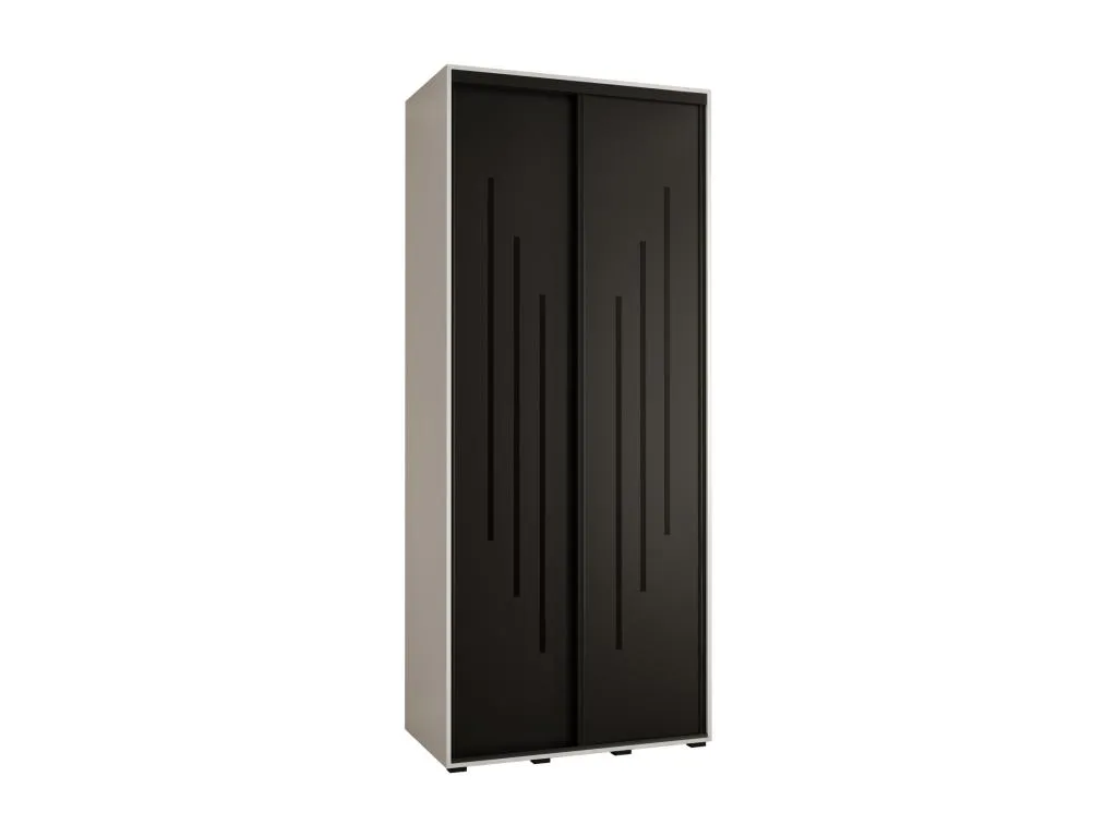 ARMARIO Jmmhogar 8 DE PUERTAS CORREDERAS 235.2/120/60 2 puertas (Blanco/Negro/Negro)