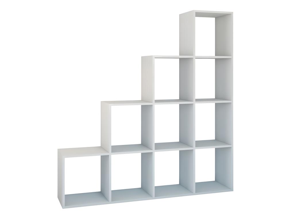 Luzssnh - Estante para escalera moderno 10 nichos / compartimentos / cubos 30x153x153 cm - Librería moderna Armario de almacenamiento
