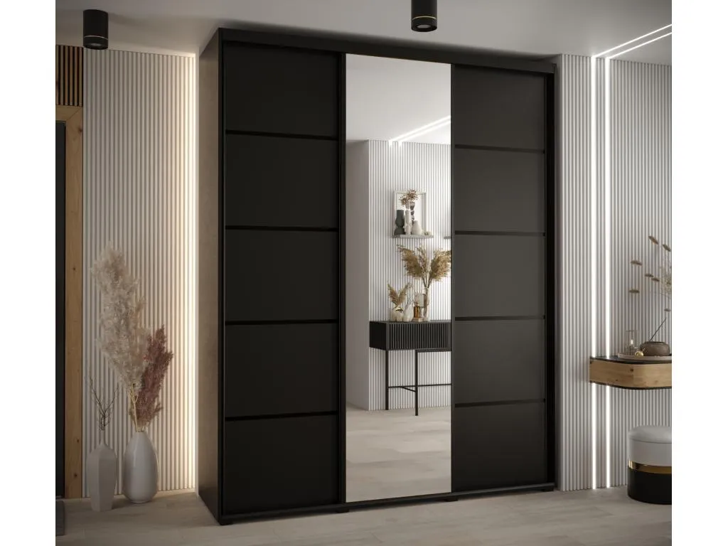 ARMARIO Homepleno 5 DE PUERTAS CORREDERAS 235.2/200/45 3 puertas (Negro/Negro/Negro) 46876zdsx