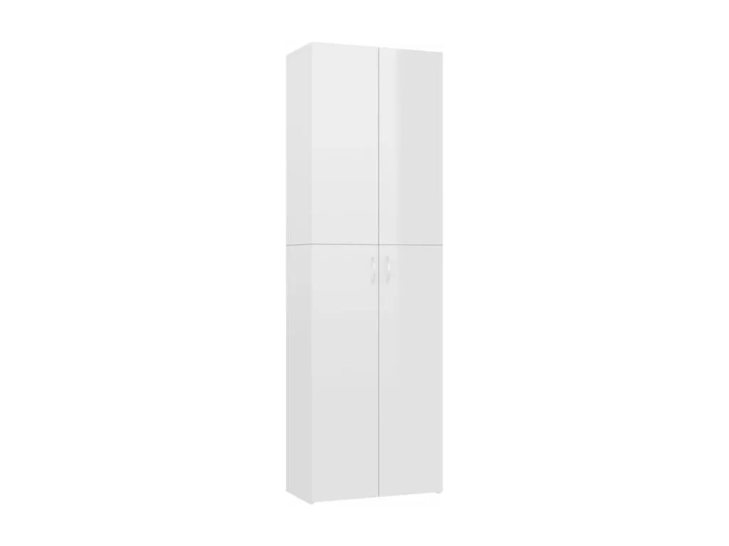 Armario de oficina de contrachapado blanco brillo 60x32x190 cm 13599fqcl