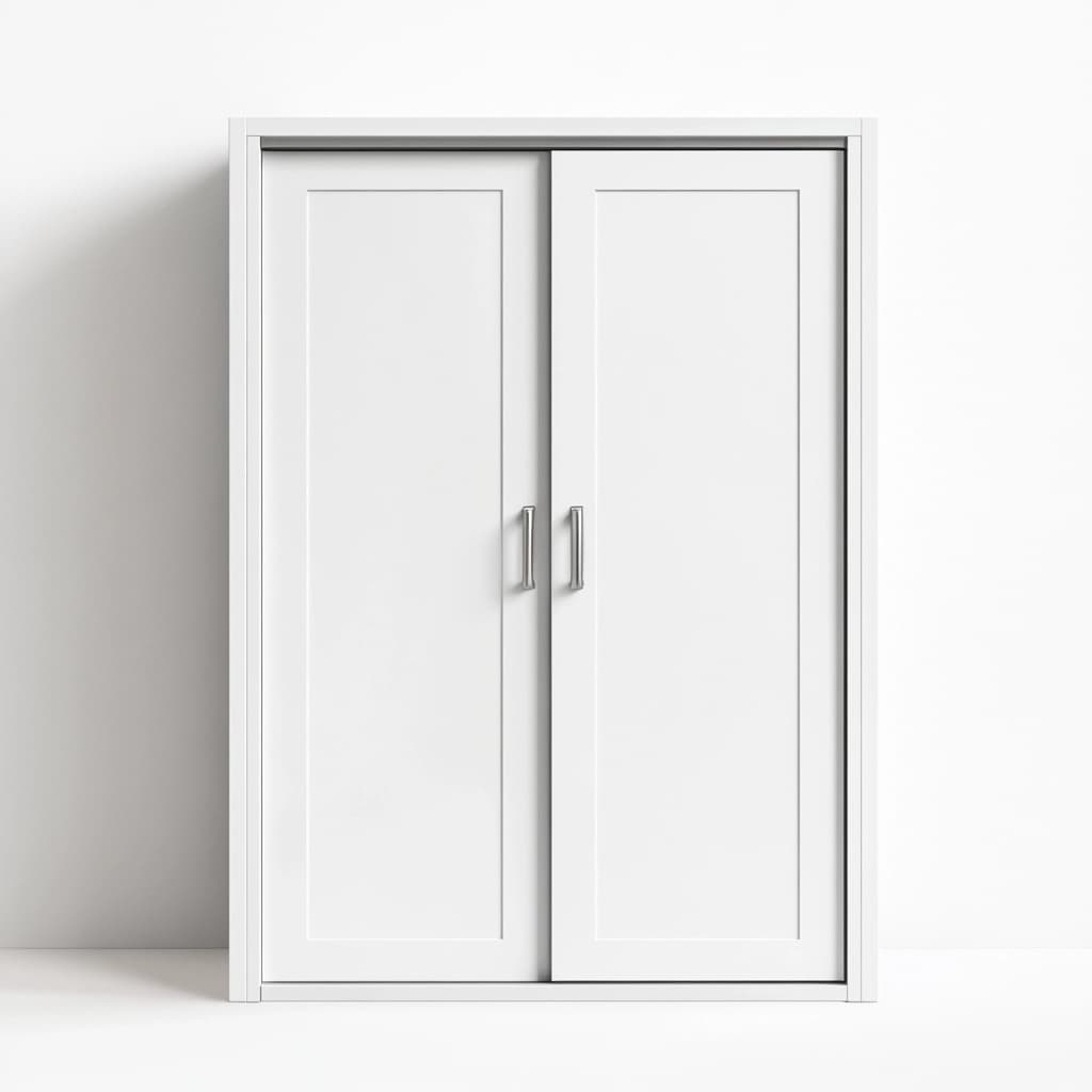 Armario de madera con puertas correderas para dormitorio blanco espacioso funcional 120x60x180 cm