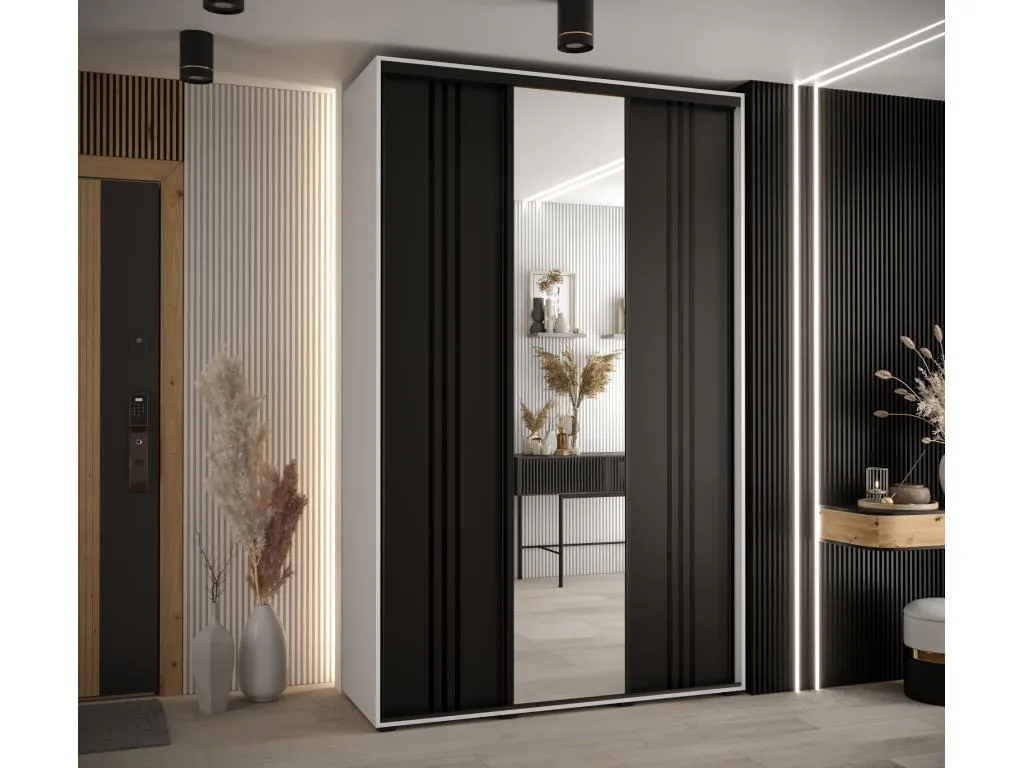 ARMARIO Alkifurniturees 7 DE PUERTAS CORREDERAS 235.2/150/45 3 puertas (Blanco/Blanco/Oro) 23256ABOB