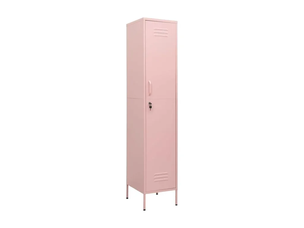 Armario taquilla de acero rosa 35x46x180 cm